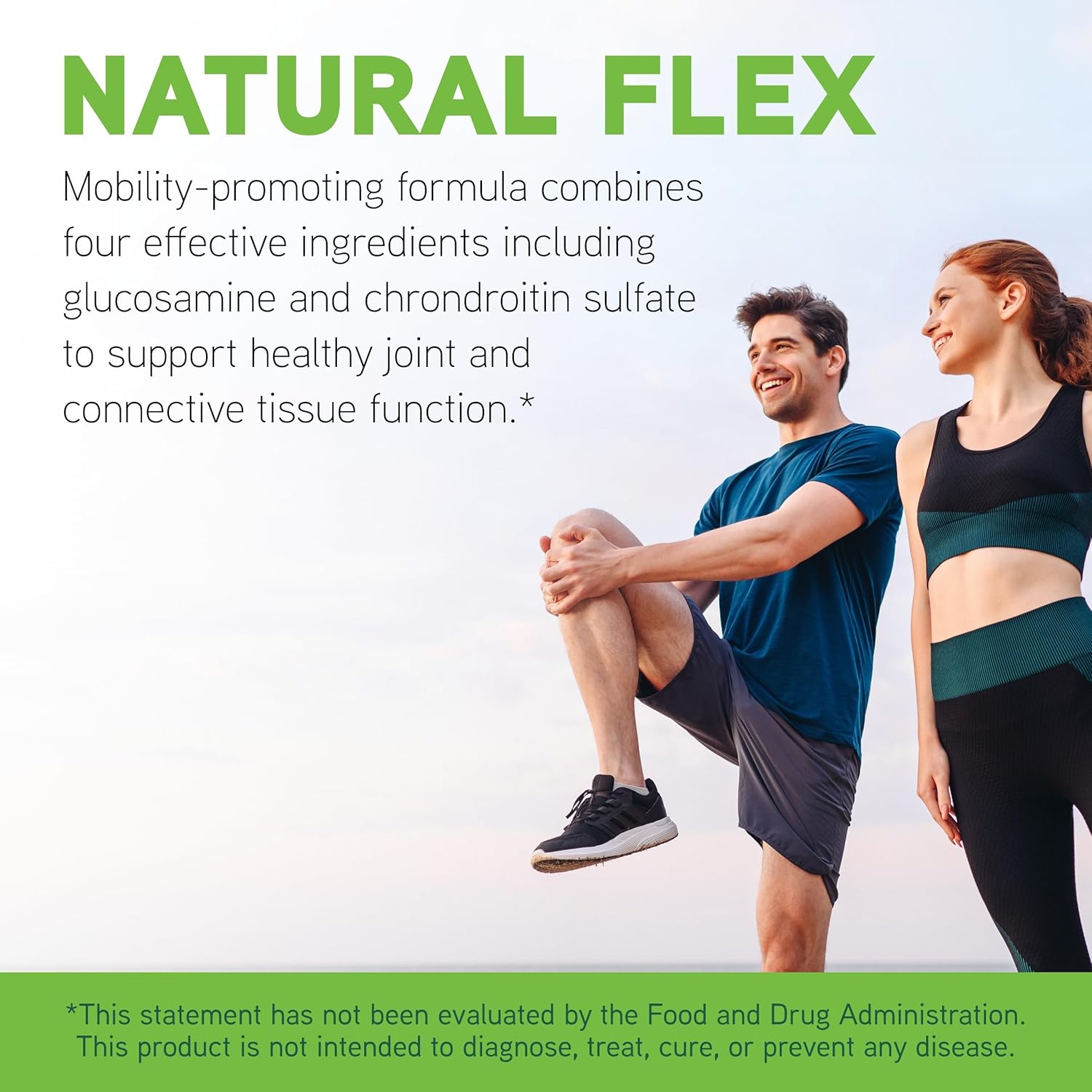 Natural Flex Glucosamine & Chondroitin Sulfate Supplement for Joint Support - Gluten Free - 90 Capsules by DAVINCI Labs