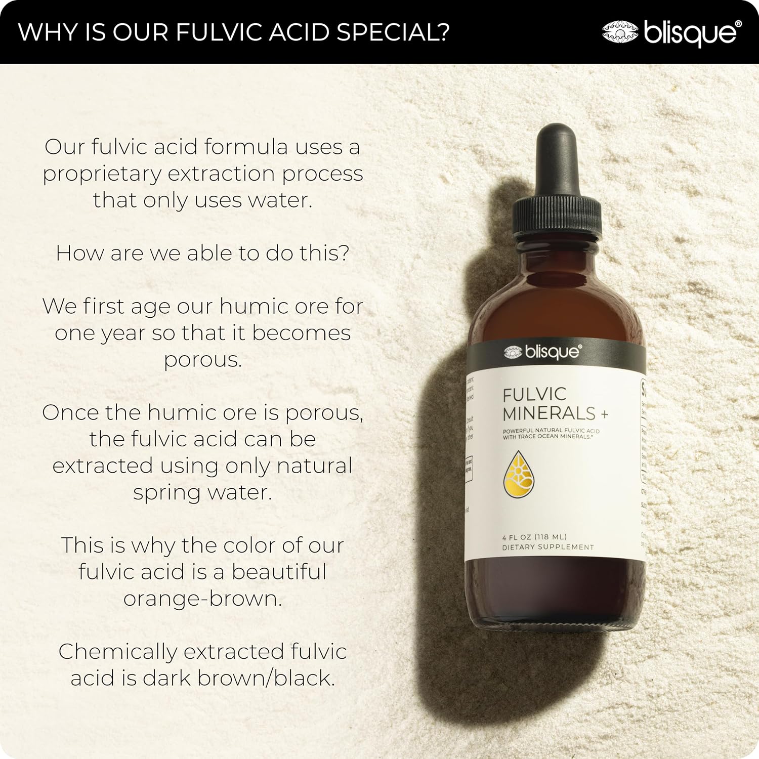 Natural Fulvic Acid and Humic Acid Trace Mineral Drops Supplement for Detox, Immune Support, and Energy - 4 Ounce