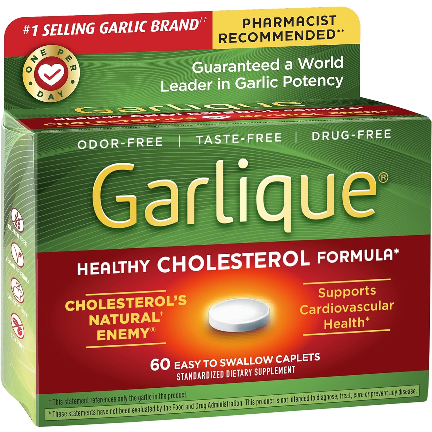 Natural Garlic Supplement - 60 Tablets for Heart Health and Immune Support