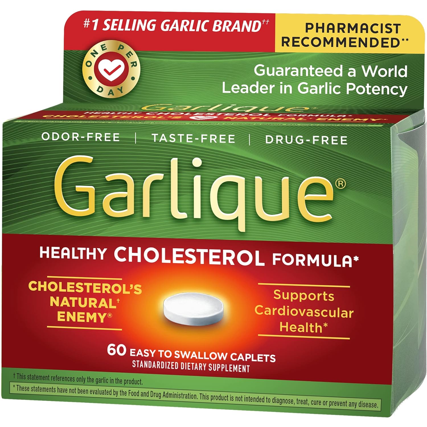 Natural Garlic Supplement - 60 Tablets for Heart Health and Immune Support