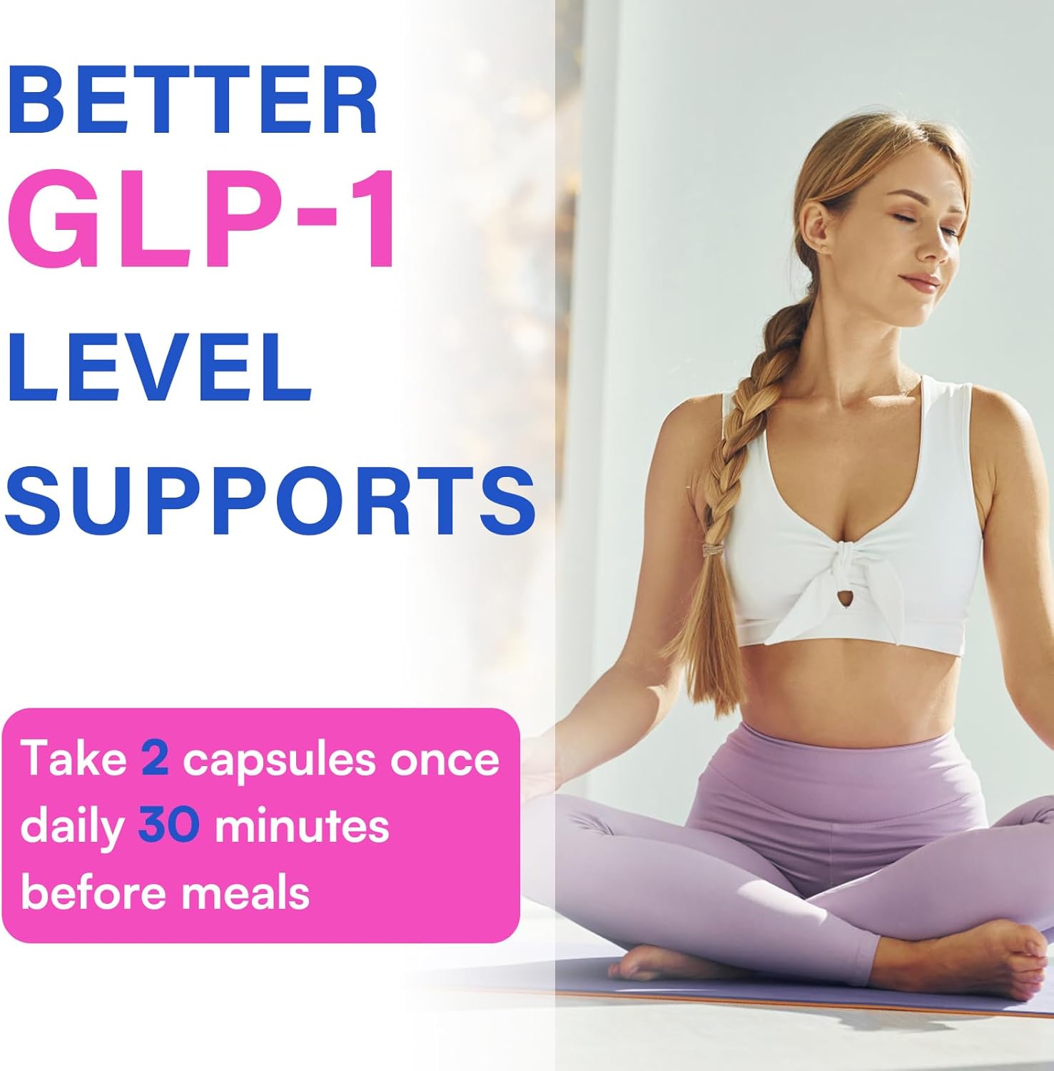 Natural GLP-1 Support Supplement for Men & Women - Boost GLP-1 Levels with Synbiotics & Hops Extract - 1 Bottle