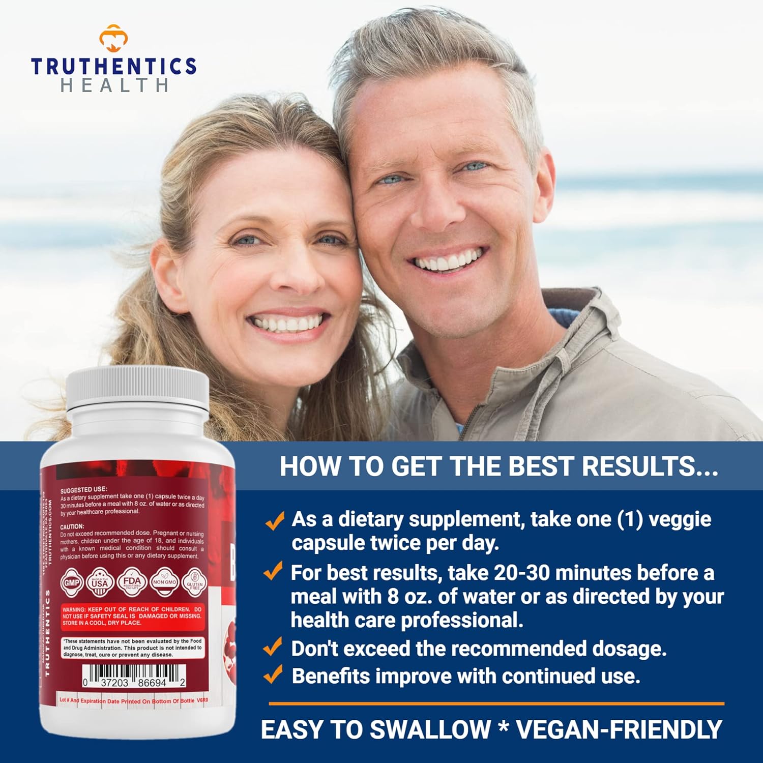 Natural GlucoPlus Supplement with 20 Herbs, Vitamins & Minerals - Cinnamon, Chromium, Vanadium - 60 Capsules