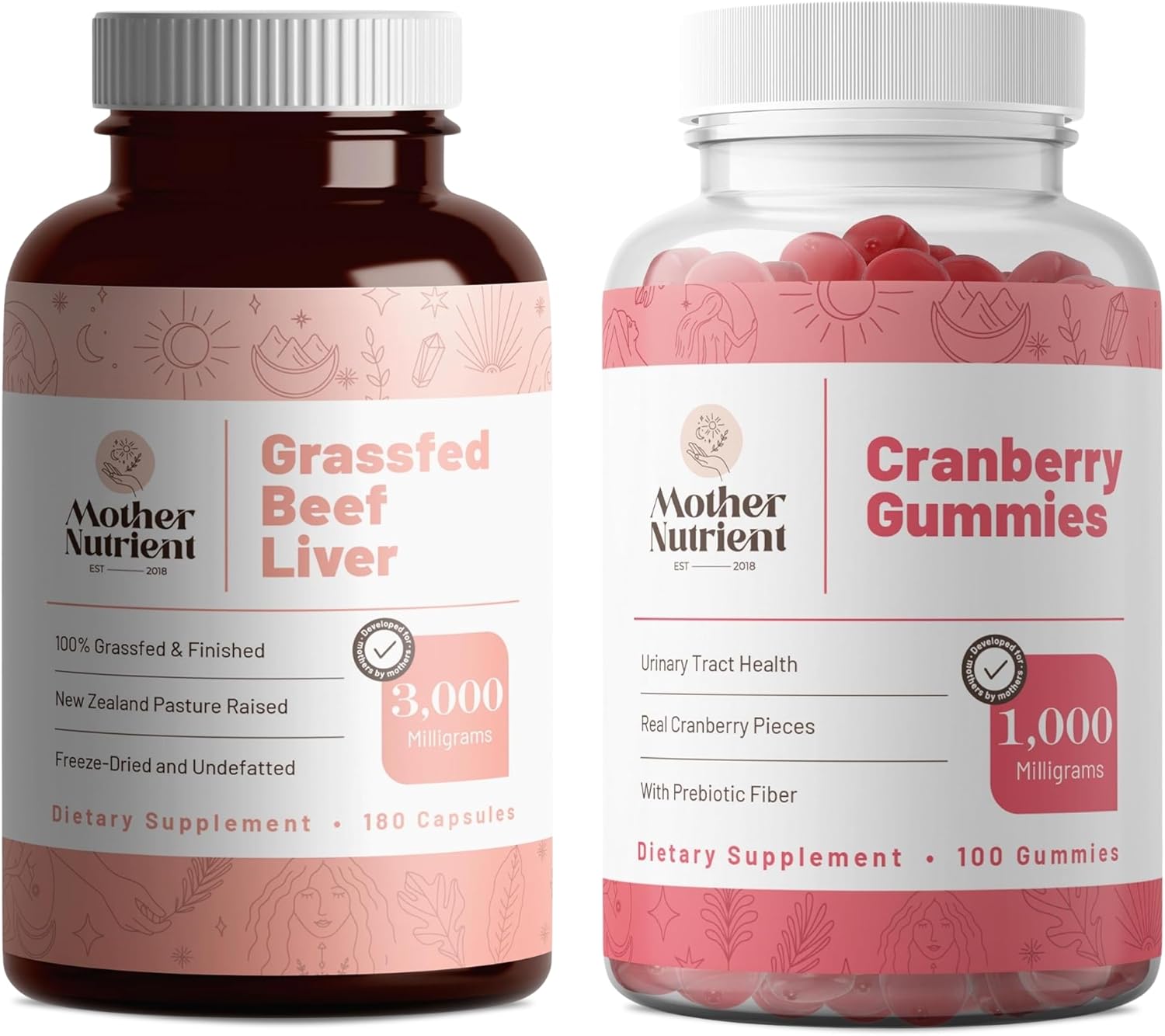 Natural Grass-Fed Beef Liver Capsules & Cranberry Gummies Bundle - Non-GMO, Gluten-Free Supplements for Daily Wellness