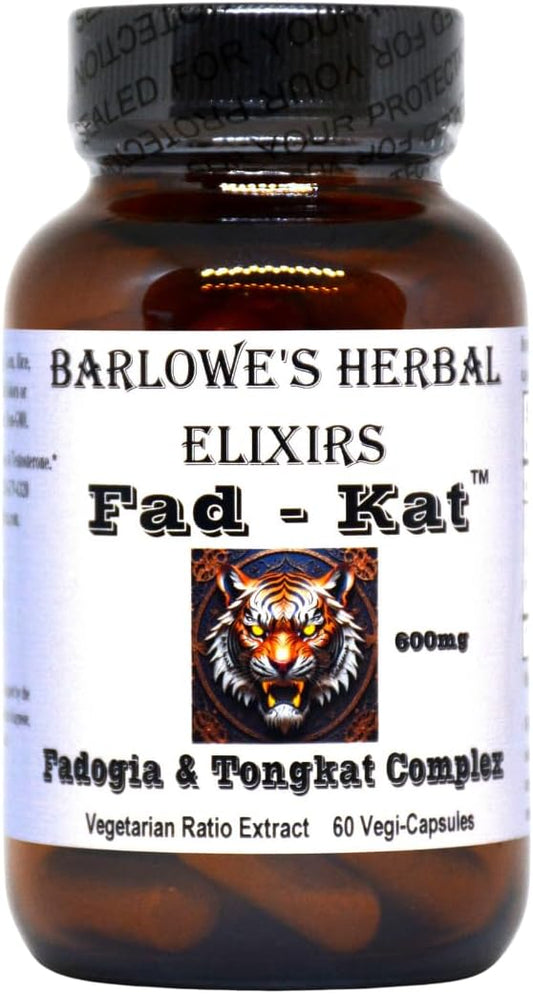 Natural Herbal Elixirs for Athletic Performance | Fad-Kat Fadogia Agrestis & Tongkat Ali | 600mg | Potent Extract | 60 Capsules