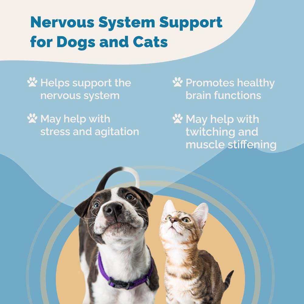 Natural Herbal Formula Supports Nervous System in Dogs & Cats | Reduces Nervousness & Muscle Movements | Brain & Nervous System Support - 2 Pack