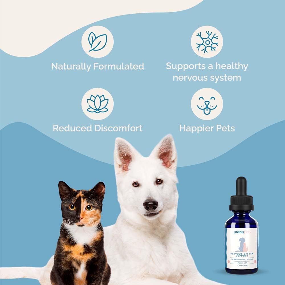 Natural Herbal Formula Supports Nervous System in Dogs & Cats | Reduces Nervousness & Muscle Movements | Brain & Nervous System Support - 2 Pack