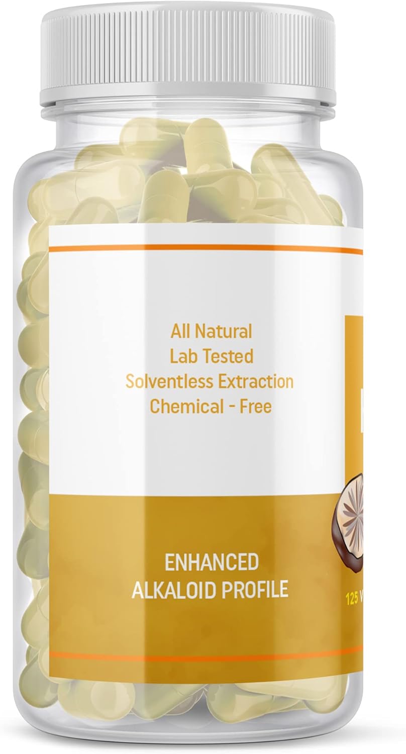 Natural Herbal Kava Extract Capsules for Relaxation and Mood Balance - Non-Habit Forming, Gluten-Free Supplement - 125 Vegan Capsules