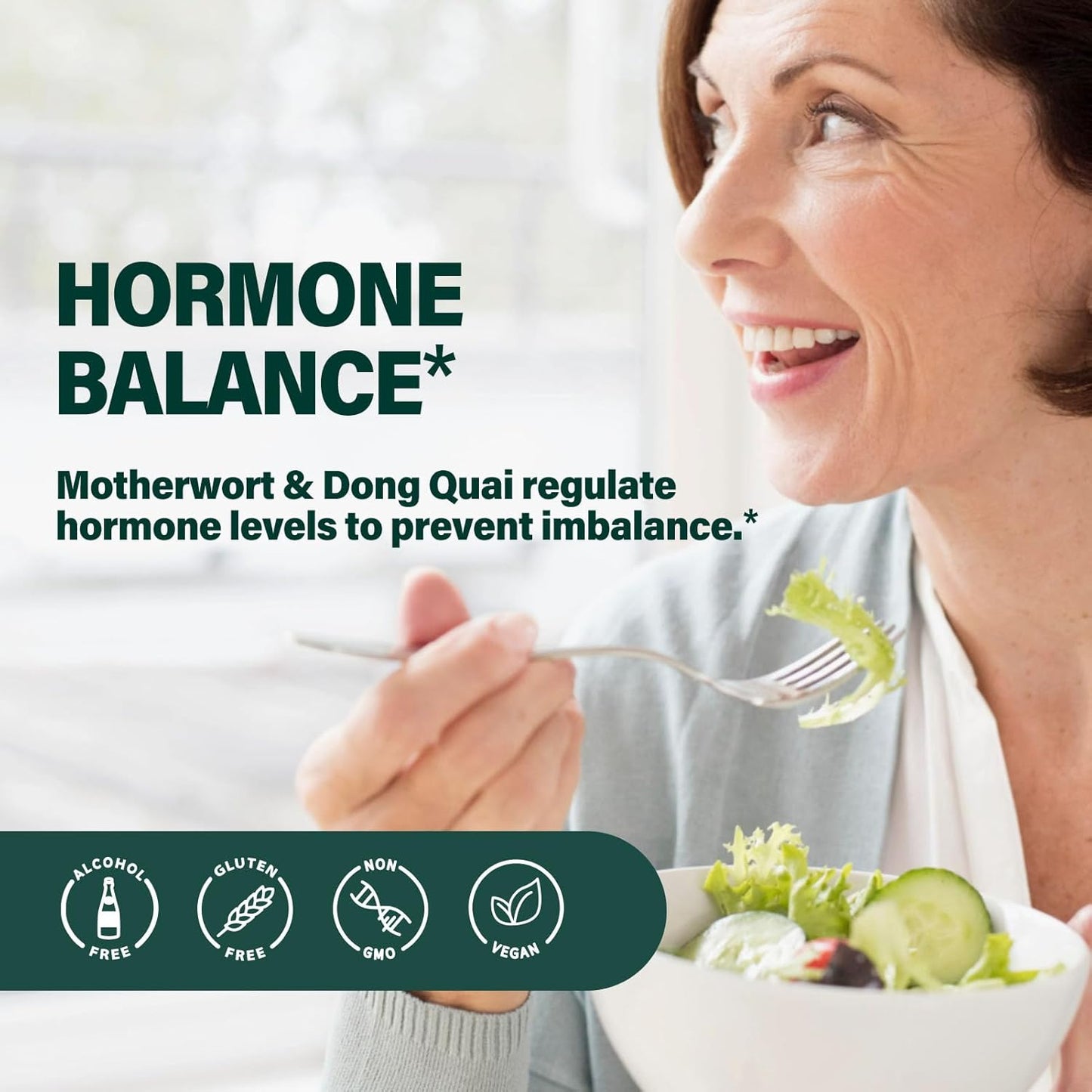 Natural Herbal Menopause Relief Drops with Motherwort & Dong Quai - Hormonal Balance Supplement for Women - Alcohol-Free Tincture - 2oz