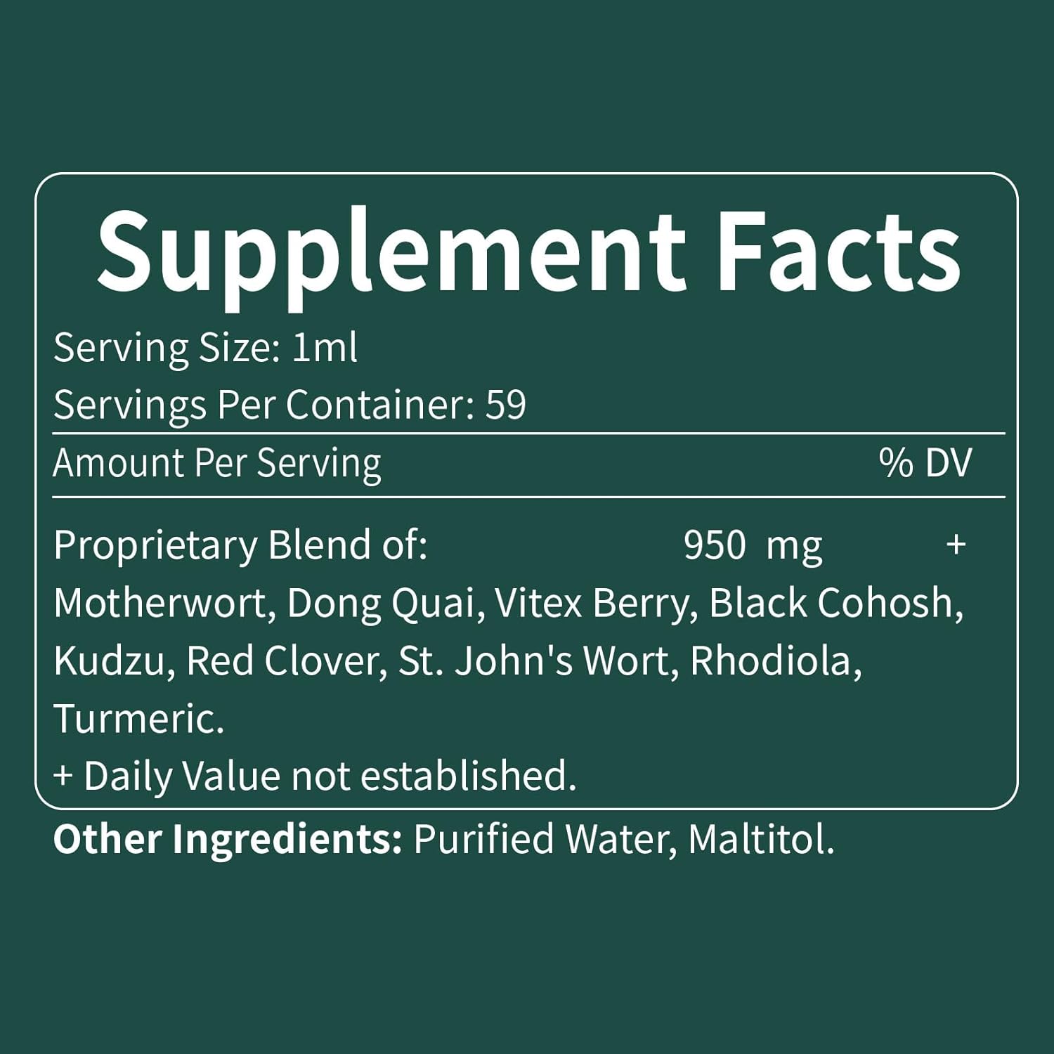 Natural Herbal Menopause Relief Drops with Motherwort & Dong Quai - Hormonal Balance Supplement for Women - Alcohol-Free Tincture - 2oz