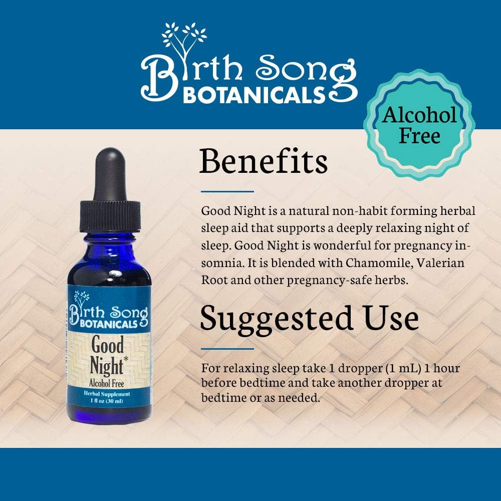 Natural Herbal Sleep Aid Tincture with Valerian Root and Chamomile - 1oz Bottle by Birth Song Botanicals