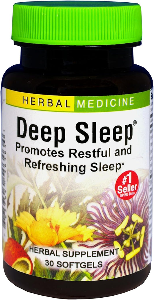 Natural Herbal Sleep Support Supplement with Passionflower, Chamomile, and Lemon Balm - 30 Softgels for Restful Sleep