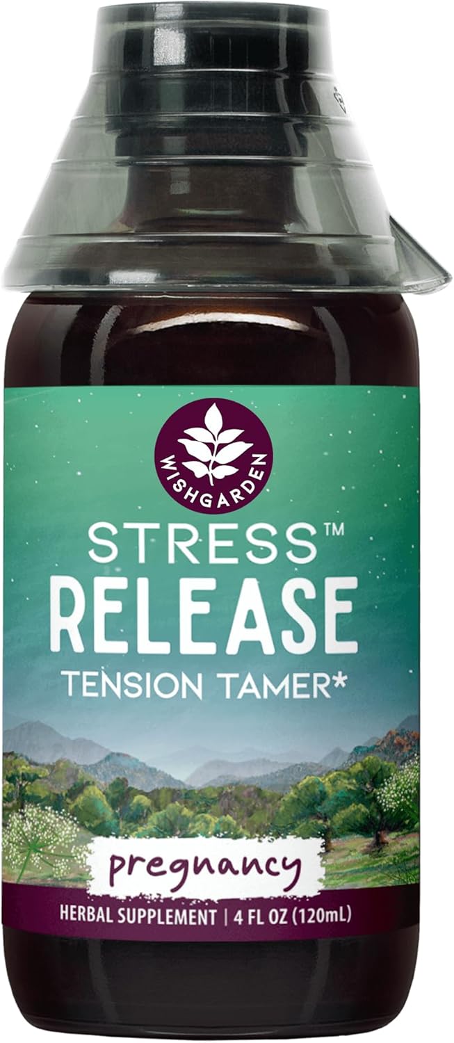 Natural Herbal Stress Relief Supplement for Pregnancy - WishGarden Herbs Stress Release with Lemon Balm & Chamomile, Supports Adrenal Health, Promotes Relaxation and Calm for Pregnancy and Postpartum, 4oz
