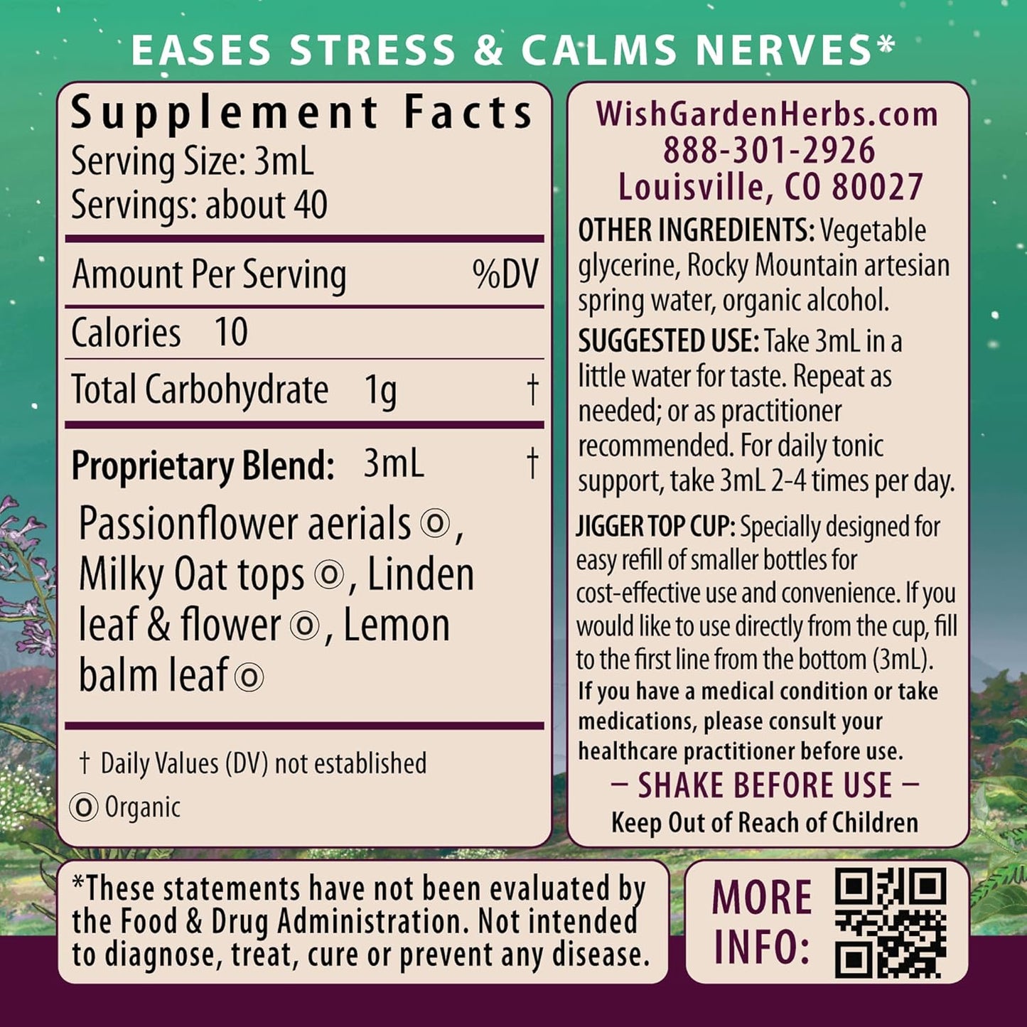 Natural Herbal Stress Relief Supplement for Pregnancy - WishGarden Herbs Stress Release with Lemon Balm & Chamomile, Supports Adrenal Health, Promotes Relaxation and Calm for Pregnancy and Postpartum, 4oz