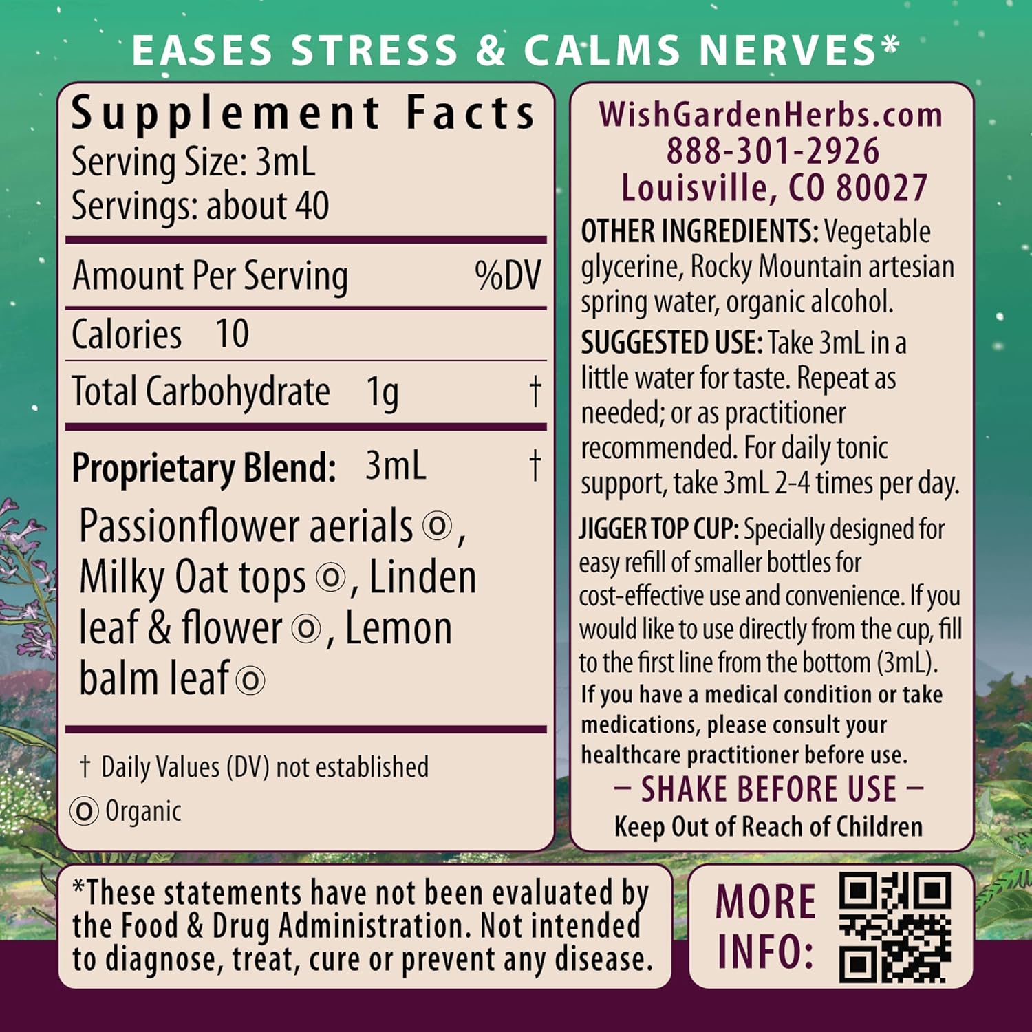 Natural Herbal Stress Relief Supplement for Pregnancy - WishGarden Herbs Stress Release with Lemon Balm & Chamomile, Supports Adrenal Health, Promotes Relaxation and Calm for Pregnancy and Postpartum, 4oz