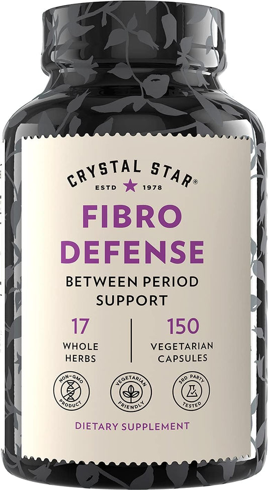 Natural Herbal Supplement for Breast & Uterine Health - Crystal Star Fibro Defense Capsules - 150 Count - Vegetarian & Non GMO Formula for Women