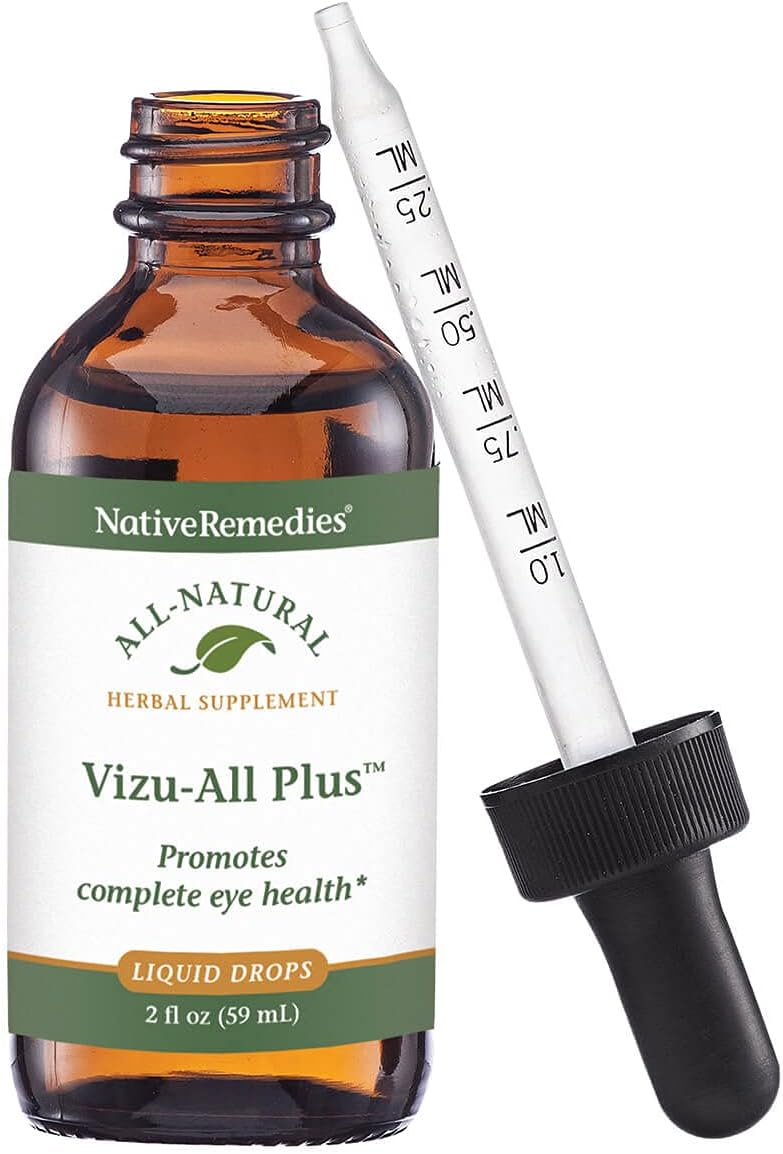 Natural Herbal Supplement for Clear Vision & Healthy Eyes - Promotes Eye Functioning & Circulation - 59 mL