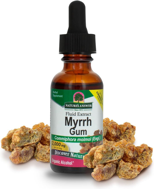 Natural Herbal Supplement: Nature's Answer Myrrh Ole Gum Resin Commiphora Molmol - 2ml (1 FL Oz) - Gluten Free - Immune Support