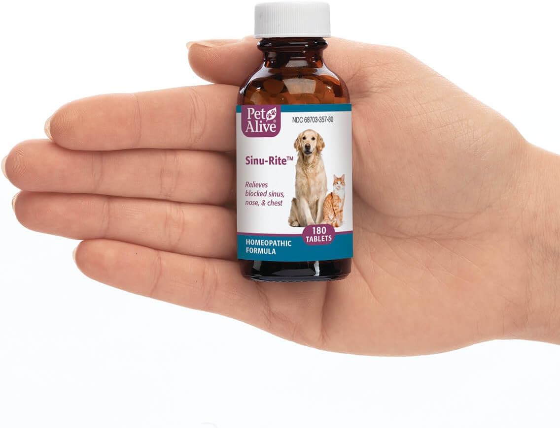 Natural Homeopathic Relief for Allergy-Related Congestion and Sinusitis in Pets - 180 Tablets