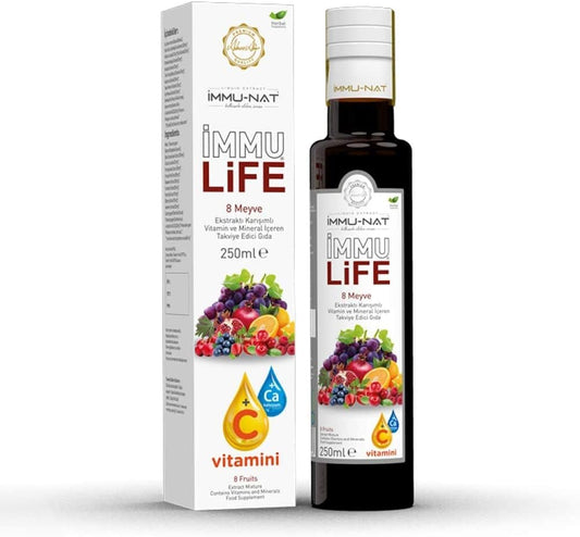 Natural Immune Support Juice Supplement with 8 Superfruits for Skin, Eye Health, and Energy - Non-GMO, Gluten-Free, Delicious 8.5oz