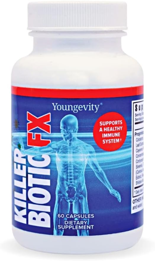 Natural Immune System Support with Bee Propolis, Mushrooms & Colostrum | Youngevity Killer Biotic FX Capsules - 60 Count