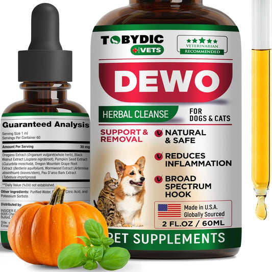 Natural Intestinal Defense Treatment for Cats & Dogs - Broad Spectrum Digestive Herbal Medicine Liquid - USA Made Supplement Drops for Toxin & Parasite Removal