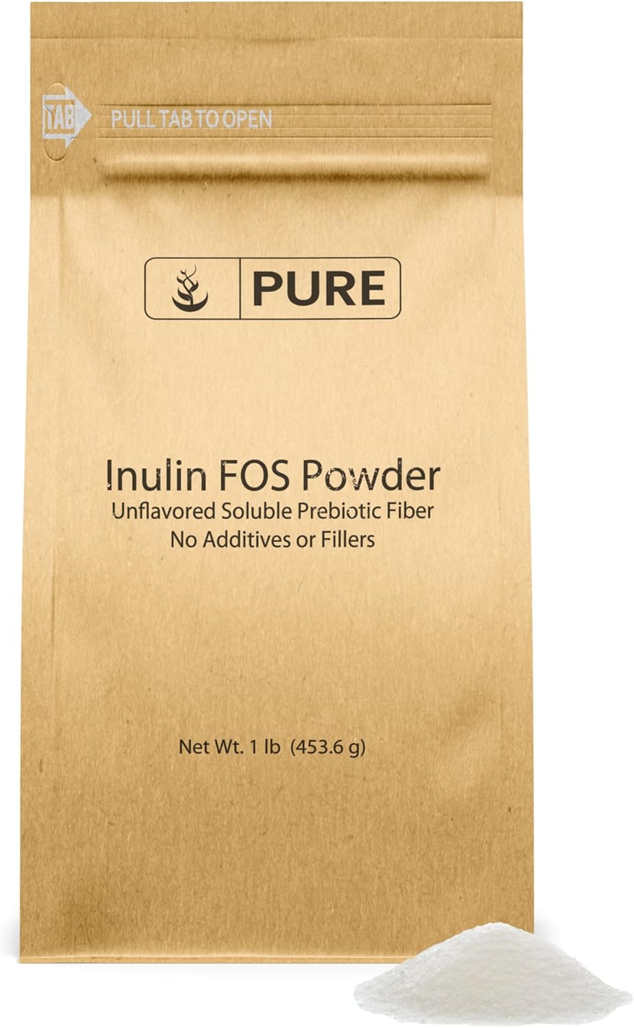 Natural Inulin FOS Powder 1 lb - Pure Ingredients, No Fillers or Additives, Lab Verified