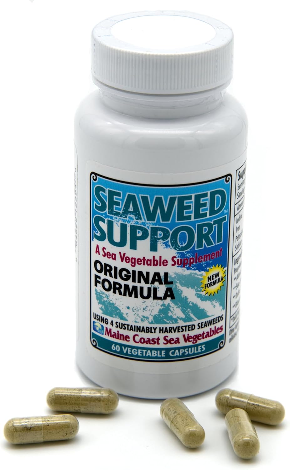 Natural Iodine Supplement - Maine Coast Sea Vegetables Seaweed Support Original Formula - 60 Capsules