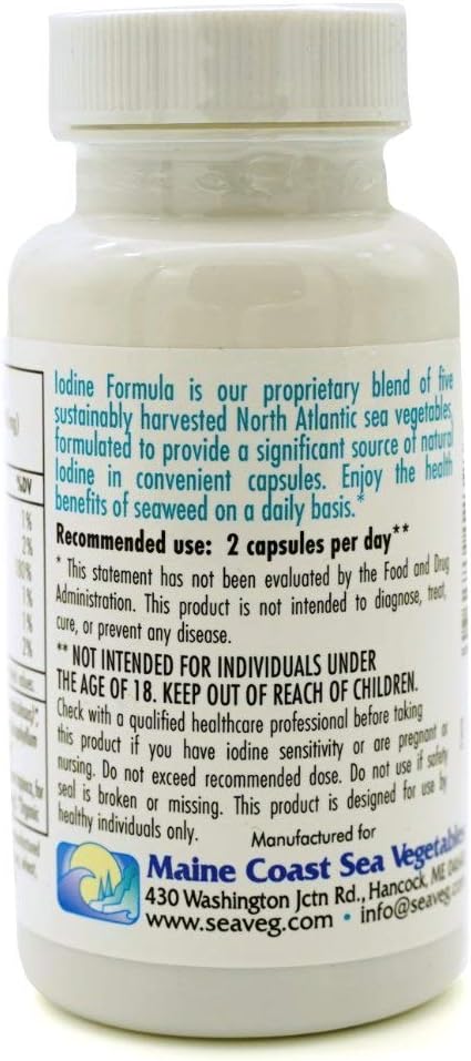 Natural Iodine Supplement from Maine Coast Sea Vegetables - Seaweed Support Formula - 60 Capsules