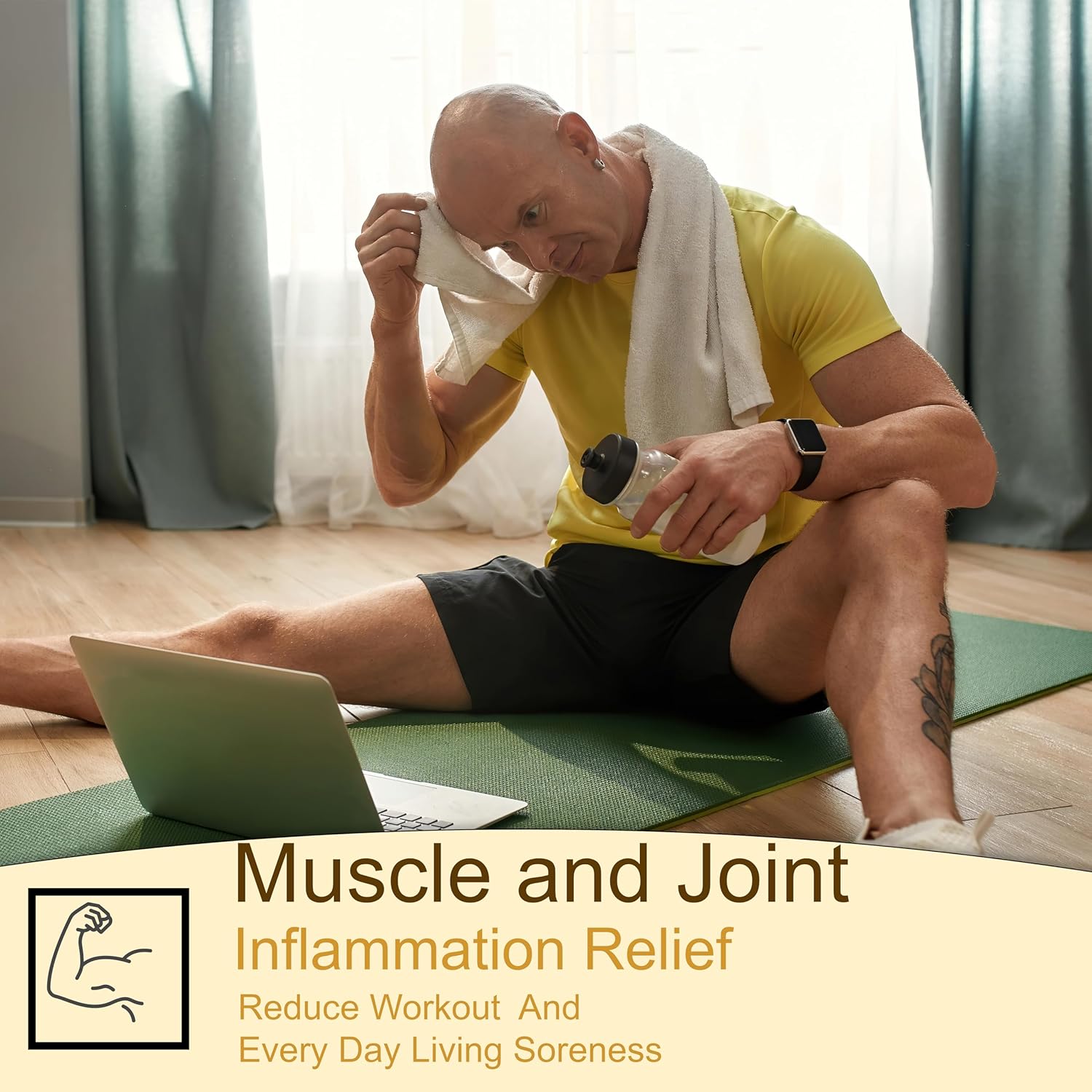 Natural Joint & Muscle Support Supplement for Adults - Allergy Relief with 7 Plant-Based Ingredients incl. Zinc, Vitamin E, & Flax Seed