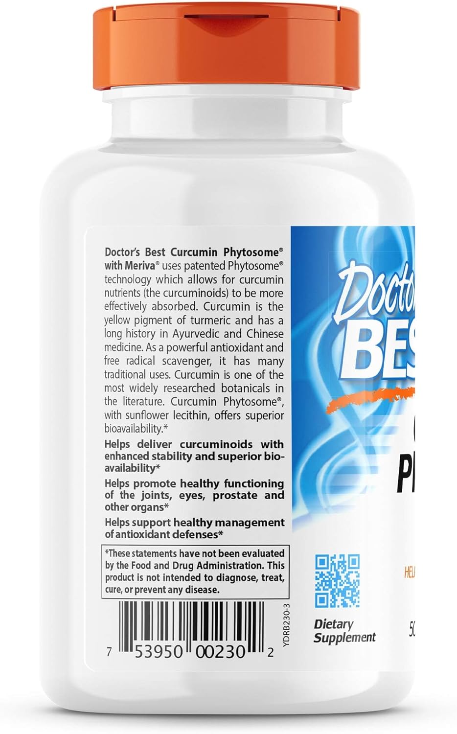 Natural Joint Support Supplement - Doctor's Best Curcumin Phytosome with Meriva, 500 mg 180 Veggie Caps, Non-GMO, Vegan, Gluten & Soy Free