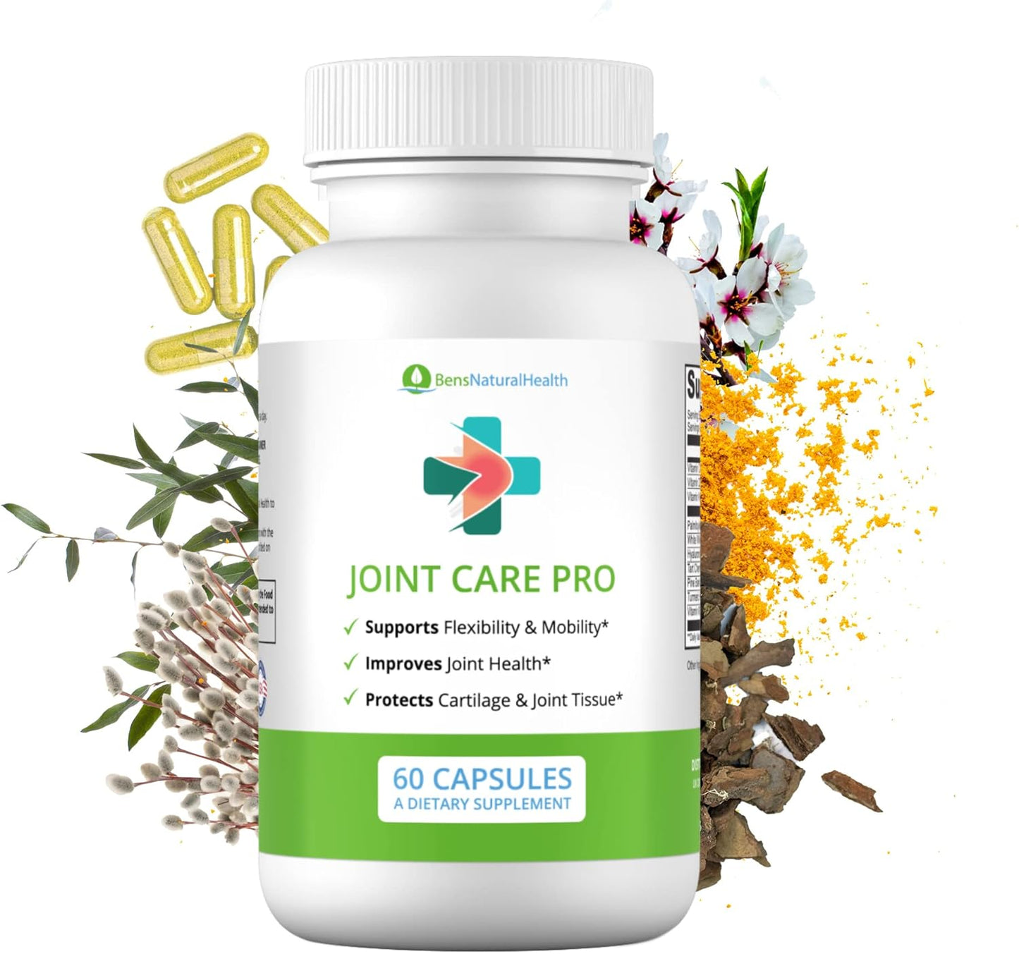 Natural Joint Support Supplement with Hyaluronic Acid, Turmeric, and Vitamins for Healthy Joints - 60 Capsules
