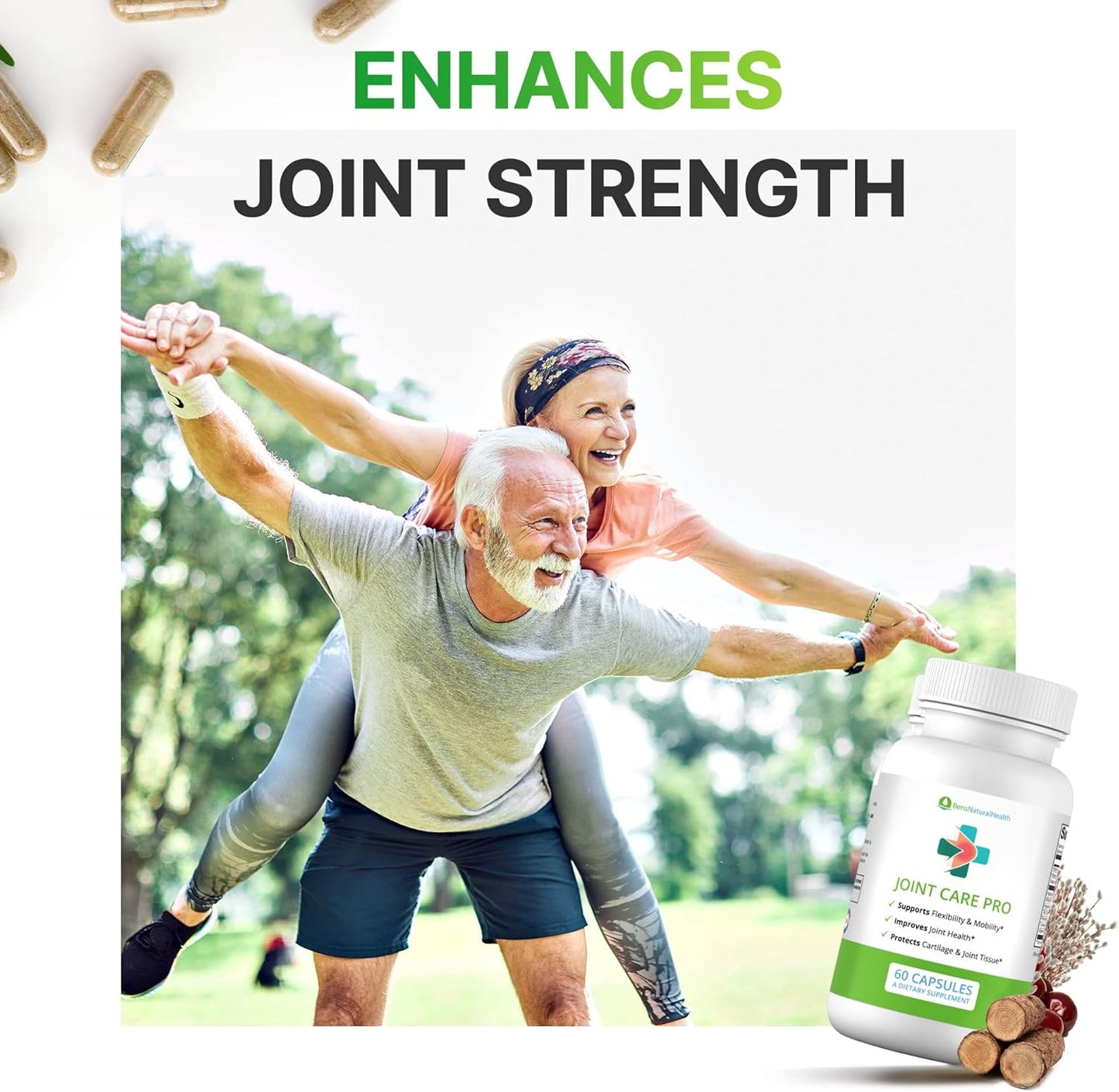Natural Joint Support Supplement with Hyaluronic Acid, Turmeric, and Vitamins for Healthy Joints - 60 Capsules