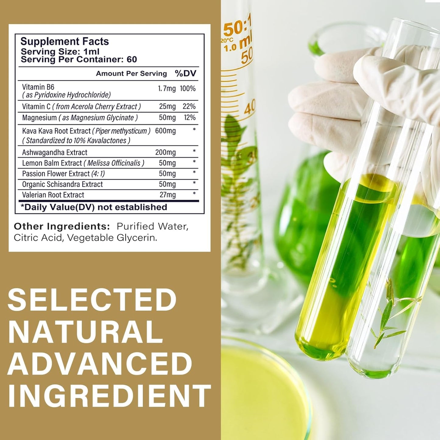 Natural Kava Root Extract Drops for Relaxation - Cognitive & Immune Support - Vegan & Non-GMO