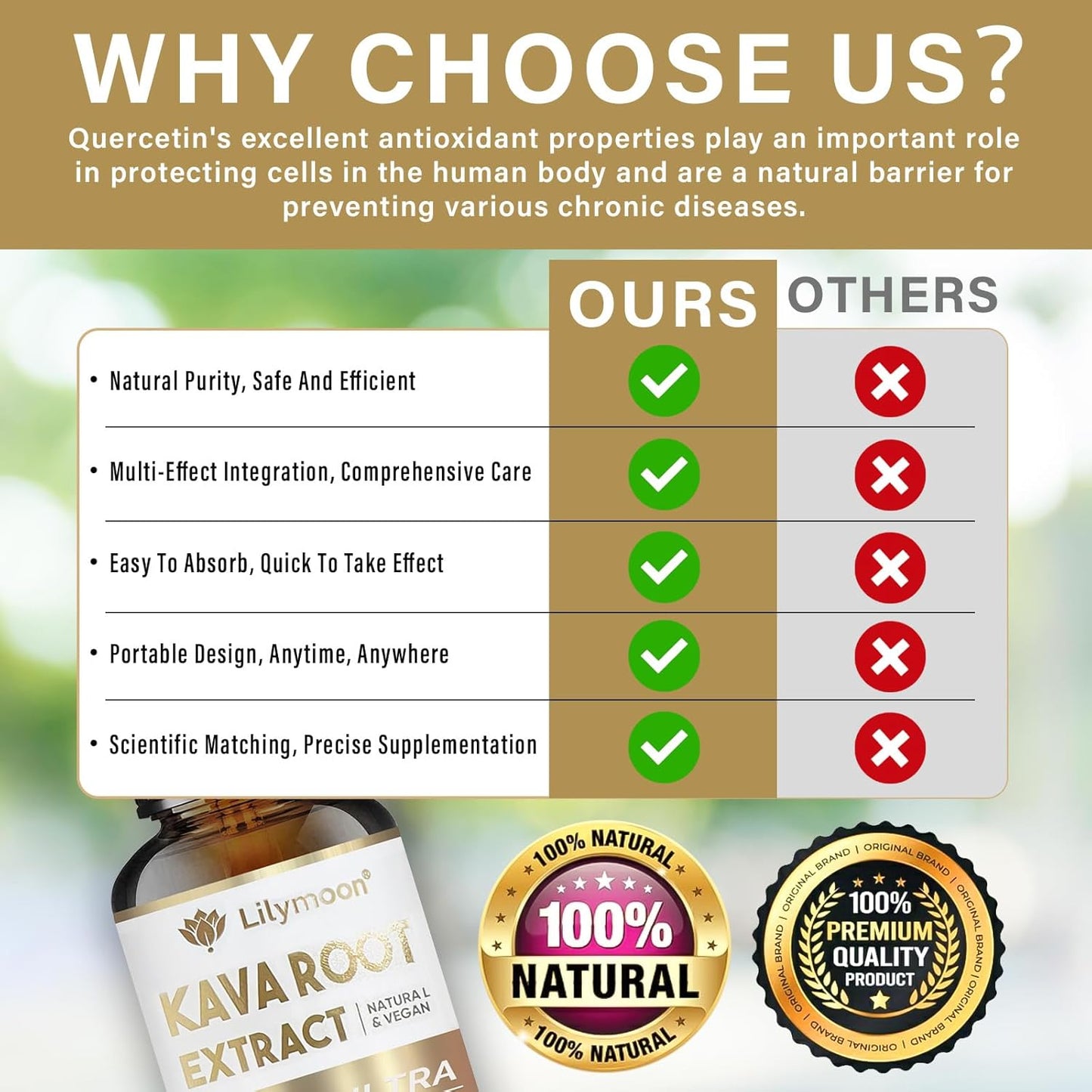Natural Kava Root Extract Drops for Relaxation - Cognitive & Immune Support - Vegan & Non-GMO