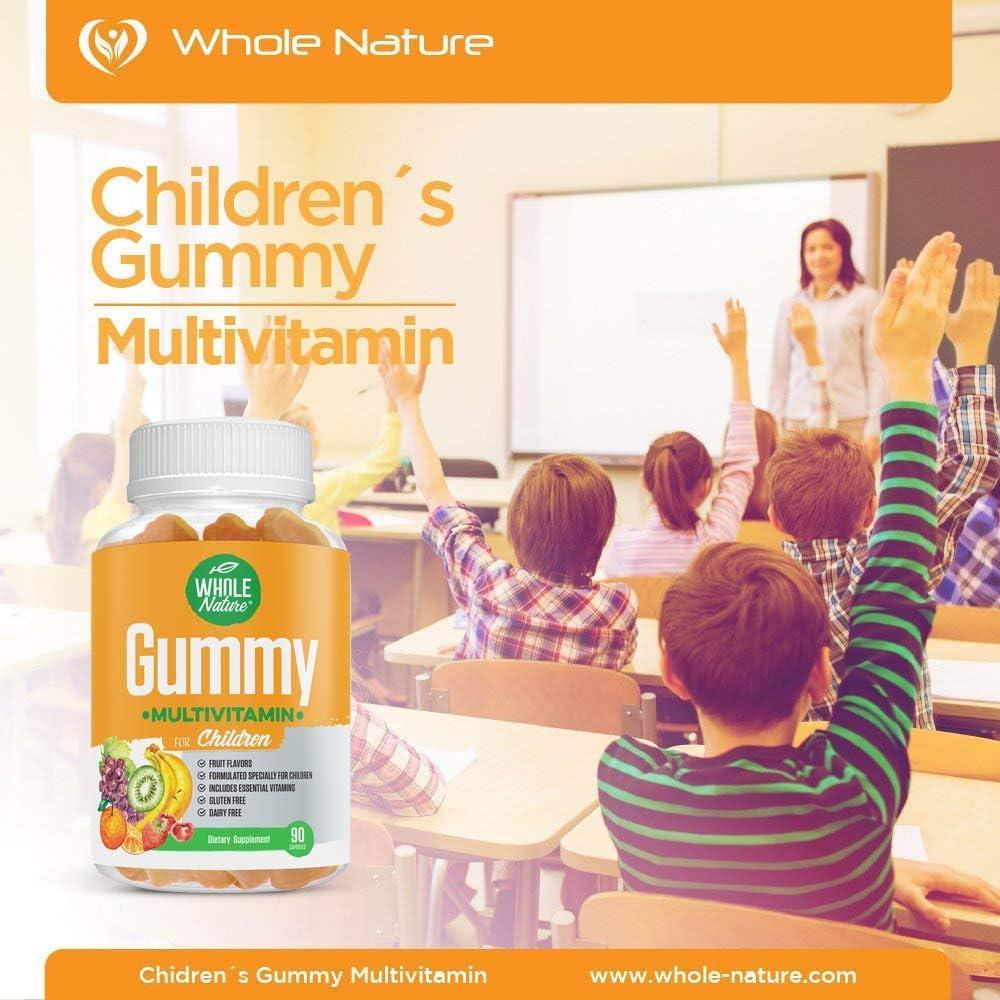 Natural Kids Gummy Multivitamin - 90 Gummies, Daily Essentials Children's Vitamins & Minerals, Fruit Flavor, No Artificial Sugar - Dairy & Gluten Free for Overall Wellness