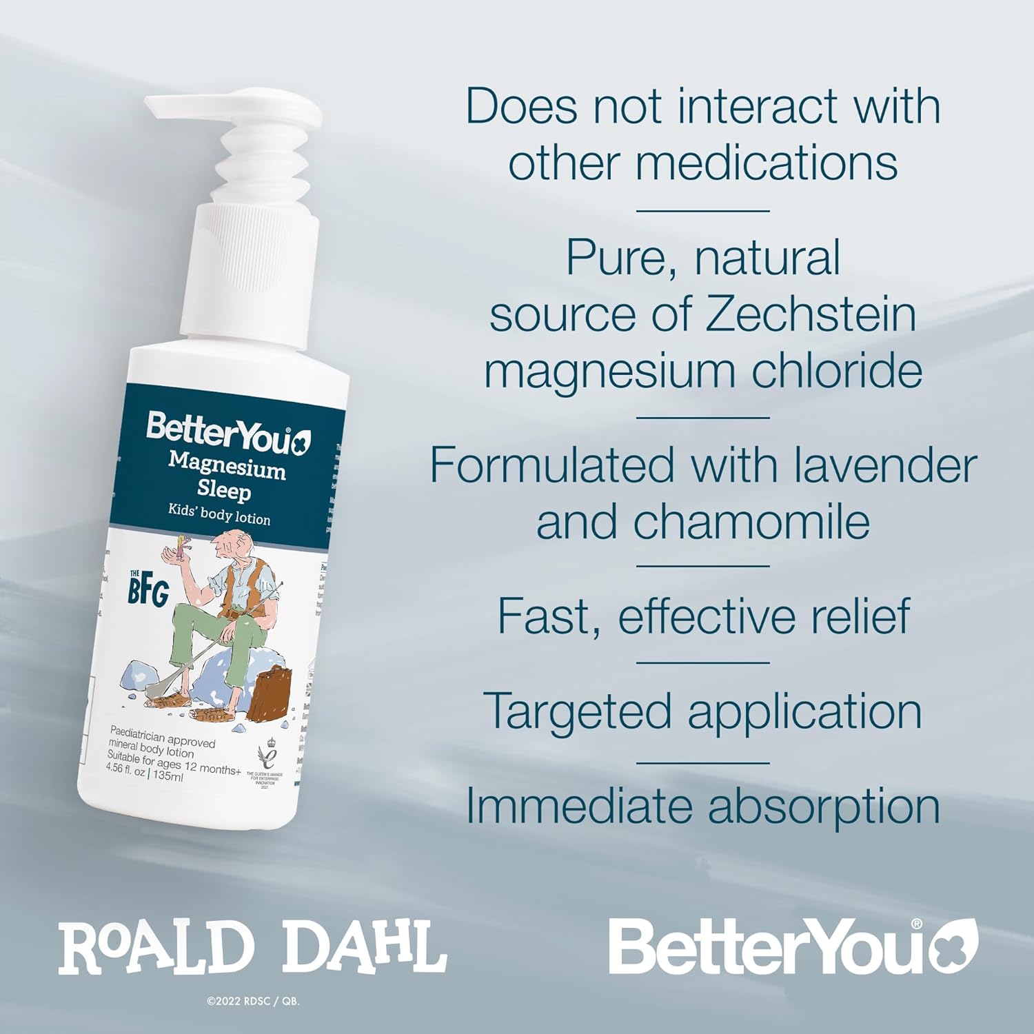 Natural Kids Magnesium Sleep Body Lotion with Lavender and Chamomile - Relaxing Cream for Children 1 Year and Older - 4.56 oz