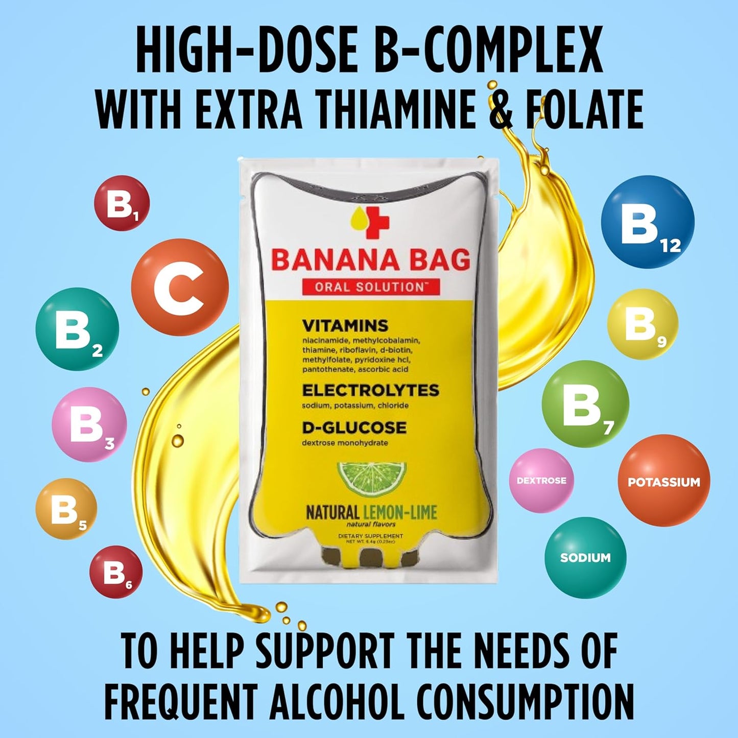 Natural Lemon-Lime Banana Bag Recovery Packets - 30 Packets for Fast Energy Boost and Rehydration - Pharmacist-Formulated with Electrolytes, Vitamin C, and B-Complex - BoostGo Australia