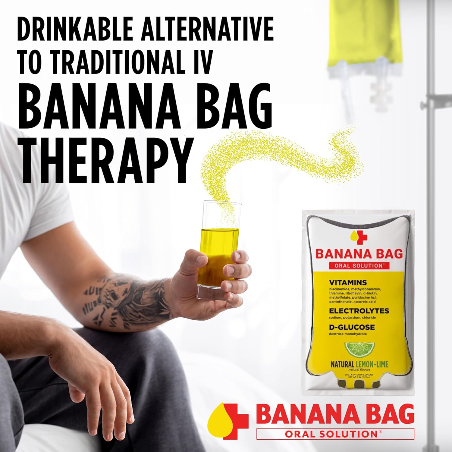 Natural Lemon-Lime Banana Bag Recovery Packets - 30 Packets for Fast Energy Boost and Rehydration - Pharmacist-Formulated with Electrolytes, Vitamin C, and B-Complex - BoostGo Australia