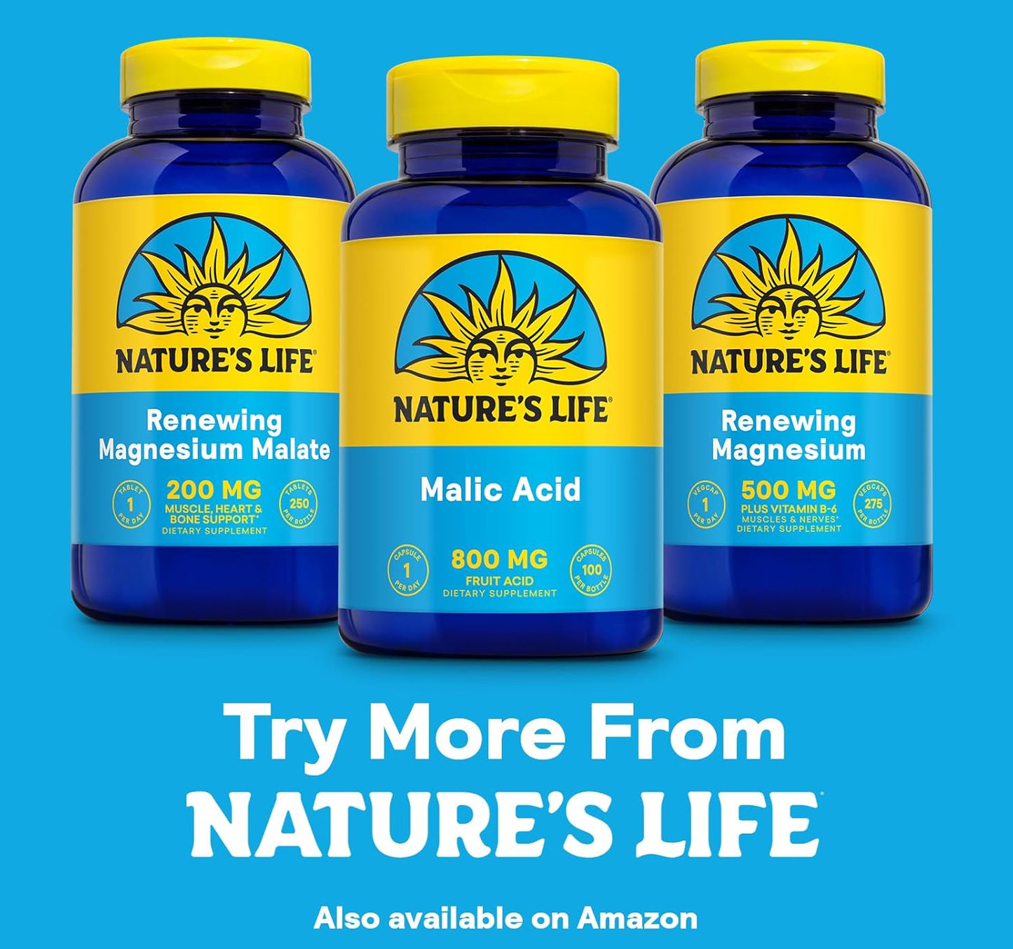 Natural Life Malic Acid 800 mg Capsules | Energy & Muscle Support | Gluten-Free, Non-GMO | 100 Count Bottle