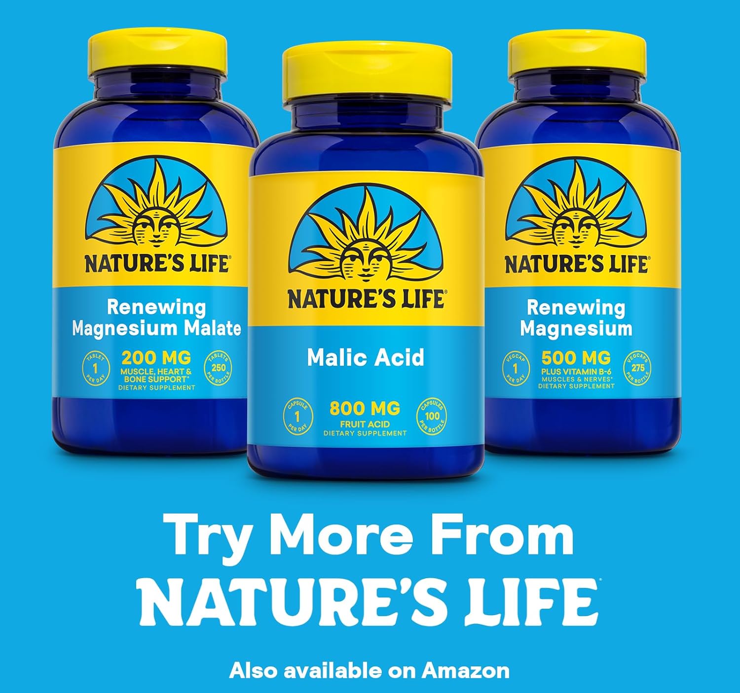 Natural Life Malic Acid 800 mg Capsules | Energy & Muscle Support | Gluten-Free, Non-GMO | 100 Count Bottle