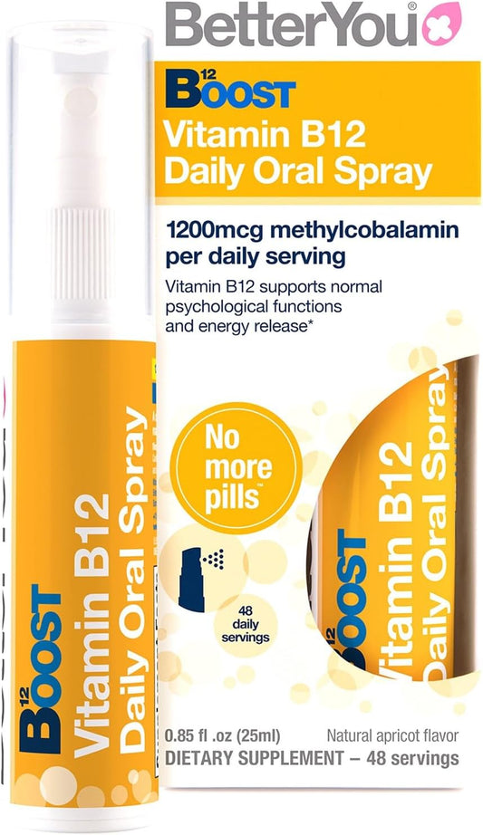 Natural Liquid Vitamin B12 Oral Spray with Green Tea and Chromium - Boost Your Daily B12 Intake - 0.85 oz