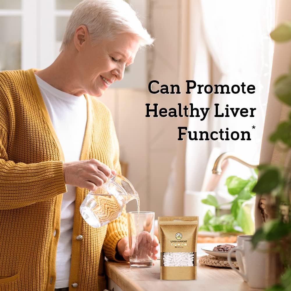 Natural Liver Support Supplement with Milk Thistle, Dandelion & Ginger Root - 90ct - Non GMO - Digestive & Liver Health Repair