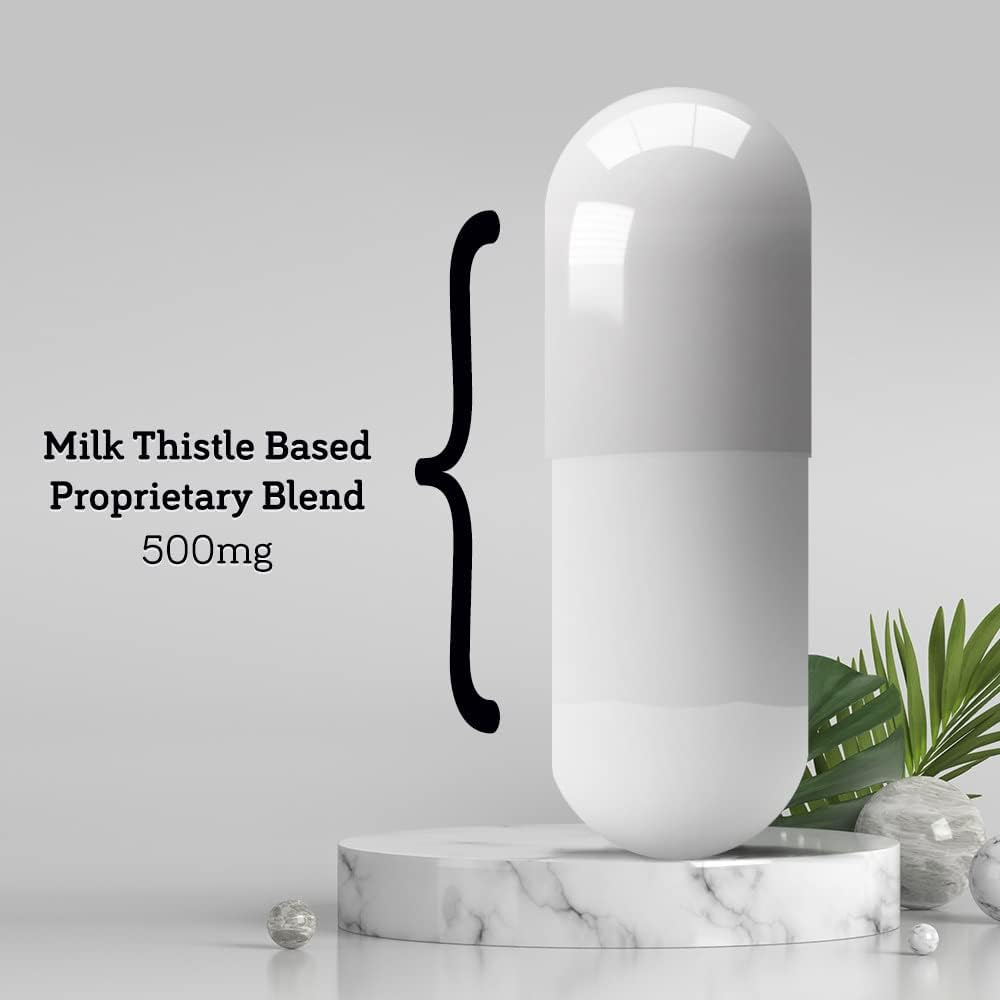 Natural Liver Support Supplement with Milk Thistle, Dandelion & Ginger Root - 90ct - Non GMO - Digestive & Liver Health Repair