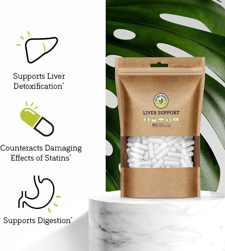 Natural Liver Support Supplement with Milk Thistle, Dandelion & Ginger Root - 90ct - Non GMO - Digestive & Liver Health Repair