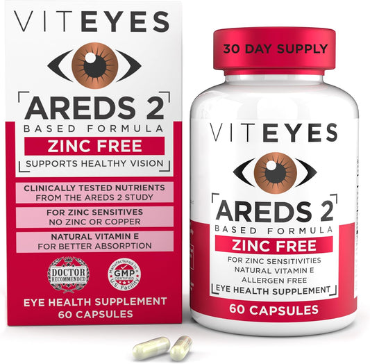 Natural Macular Support Capsules with Vitamin E, Vitamin C, Lutein & Zeaxanthin - Zinc and Copper Free, Eye Doctor Recommended - 60 Ct - BoostGo Australia
