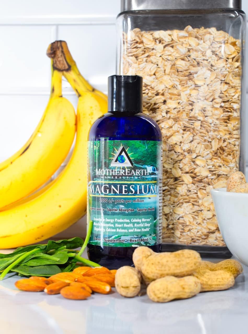Natural Magnesium Supplement - Mother Earth Minerals - 8oz Bottle, 96 Servings
