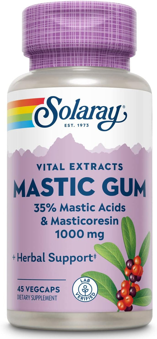 Natural Mastic Gum Extract Capsules - 500 mg, 45 Count - Solaray