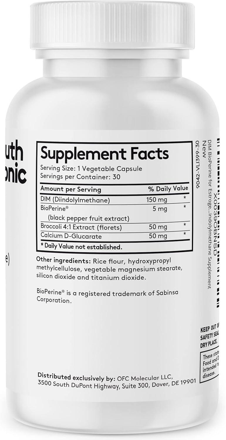 Natural Menopause & PMS Support Supplement - 90 Capsules with DIM, Black Cohosh, Red Clover, Dong Quai, Soy Isoflavones for Balanced Estrogen Metabolism
