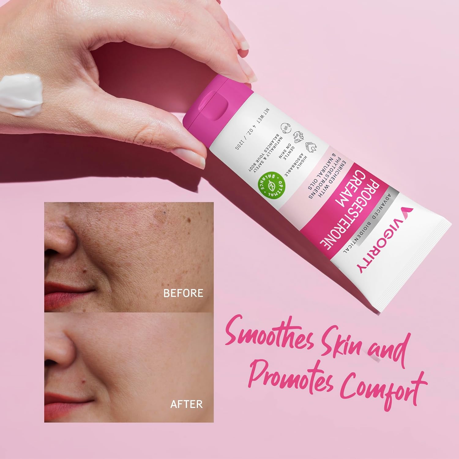 Natural Menopause Relief Cream for Hormone Balance - Hot Flash & Night Sweat Relief - Bioidentical Progesterone Cream for Women - 4oz