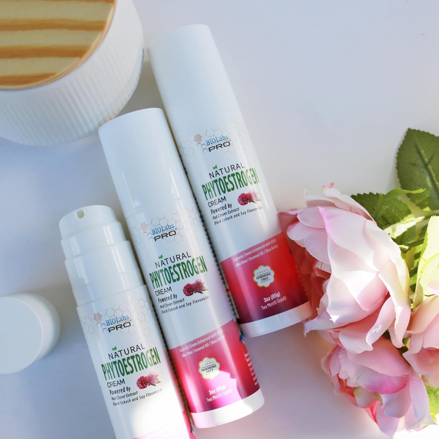 Natural Menopause Relief Cream with Black Cohosh & Grape Seed - Hormone-Free Phytoestrogen Cream - 3oz Supply